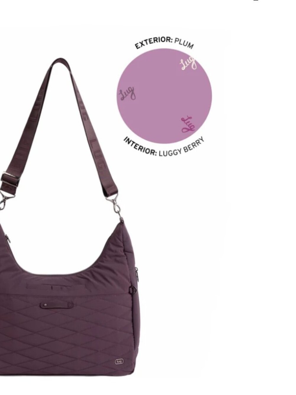 Lug Balsa CloudGo Hobo Crossbody Bag Plum - Picture 3 of 12